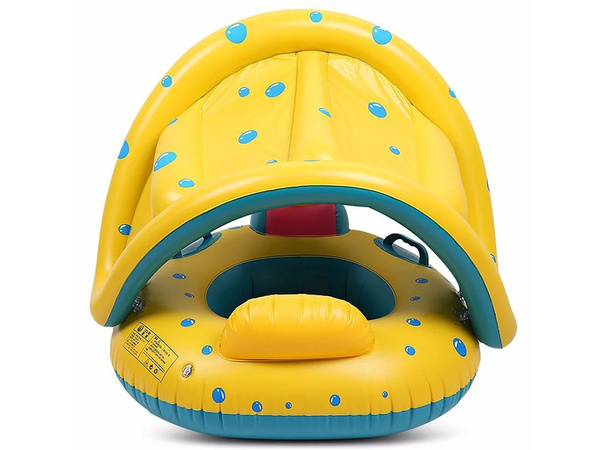 Wheel inflatable swimming toy with canopy with seat