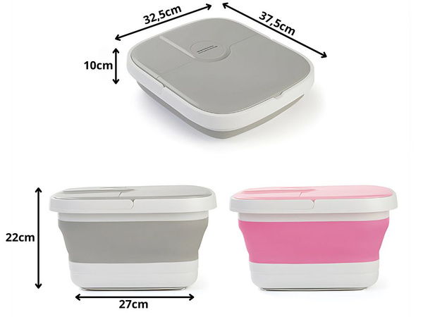 Seau chauffant pour les pieds avec rouleaux de massage à bulles pliable