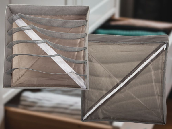 Organizér na podprsenku 6 přihrádek do šatní zásuvky šedý