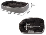 Dog bed soft comfortable fluffy plush bed with cushion