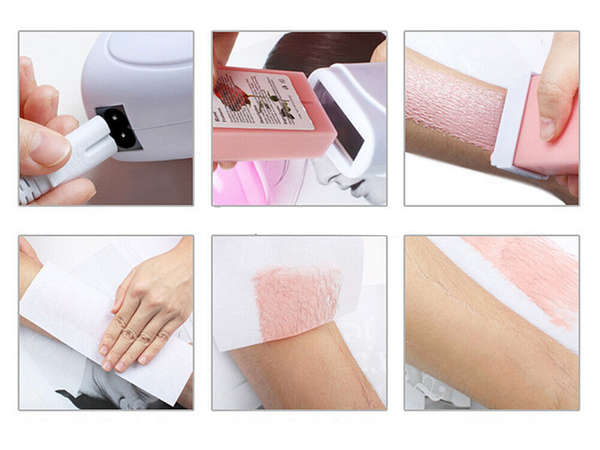Depilation kit heater wax roll strips