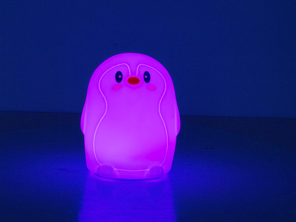 Luz nocturna led infantil rgb pingüino touch