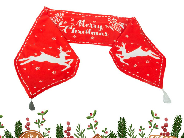 Chemin de table de noël renne de noël 205x35cm