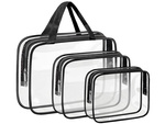 3-in-1 transparent cosmetics case for travel organiser for aeroplanes