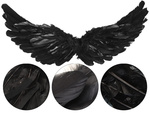 Pene aripi de înger negru basm costum cosplay halloween deghizare