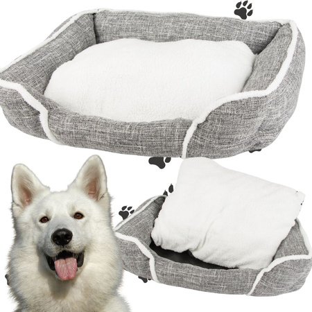 Cama para perro suave y confortable cama mullida con cojín de tamaño l