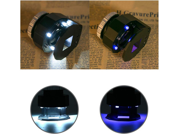 Jeweller's loupe microscope 30x 3 led uv cartridge