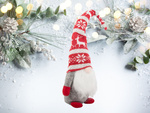 Christmas ghost серый гном с елочной бородой 48 см мягкий