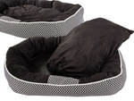 Dog bed soft comfortable fluffy plush bed with cushion