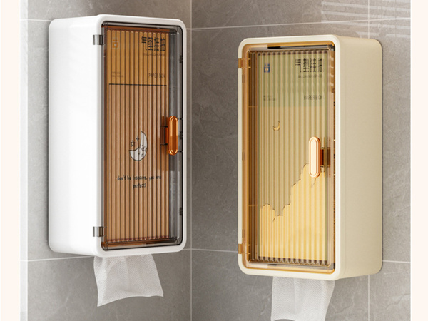 Étagère de salle de bain murale suspendue 3 niveaux porte ouverture pour mouchoirs