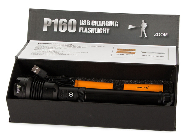 Taktikai zseblámpa bailong led xhp160 cob erős