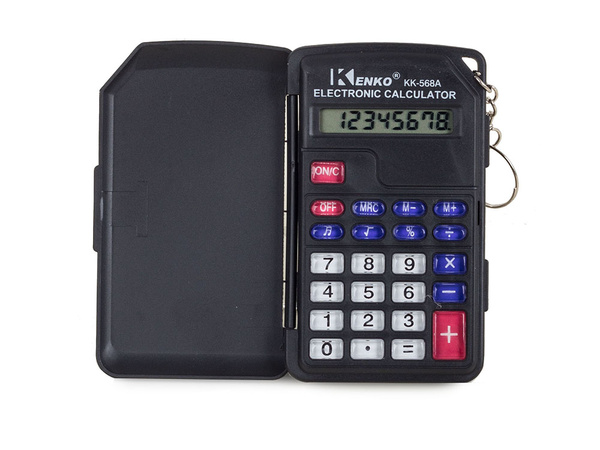 Calculadora de bolsillo 8 cifras llavero estuche plegable