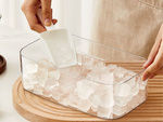 Led ice cube tray 50 cubes with container with buttons and spatula