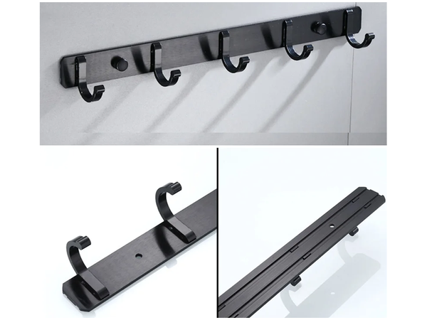 Wall clothes rack for hallway bathroom 5 hooks