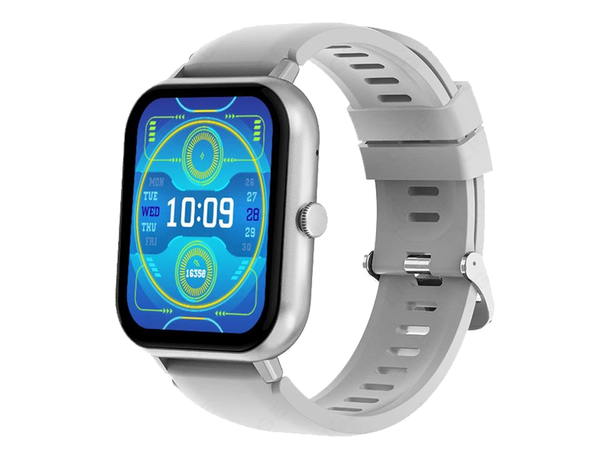 Smartwatch dámské pánské hodinky gumový řemínek sport bluetooth hovory šedá