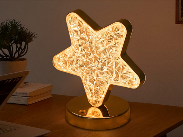Stolová hviezda nočné svetlo kryštál led rgb usb