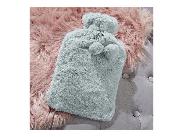 Plush rubber thermofor warmer large in cover soft fur