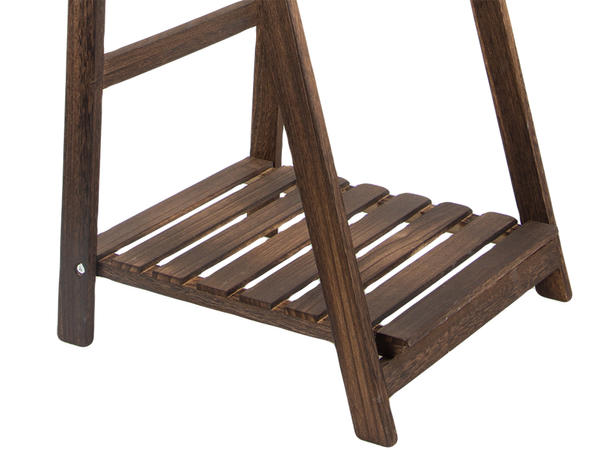 Wooden standing flower bed ladder three shelves plant shelf