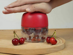 Cherry, sweet cherry and olive pitter with container, manual seed extractor