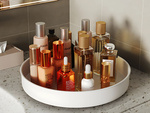 Swivel tray organiser universal tray 25cm kitchen bathroom spices white