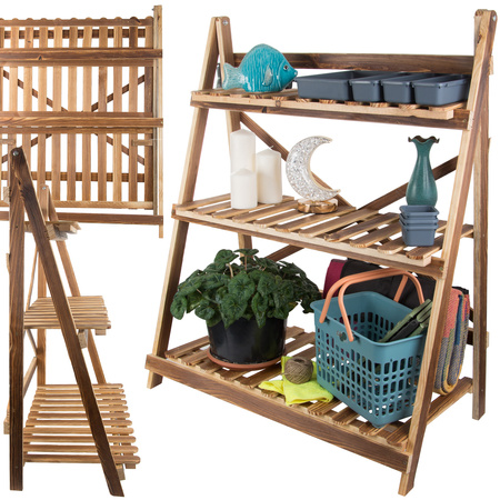 Blumentopf hochstehendes holzblumenbeet 3-stöckiges bücherregal