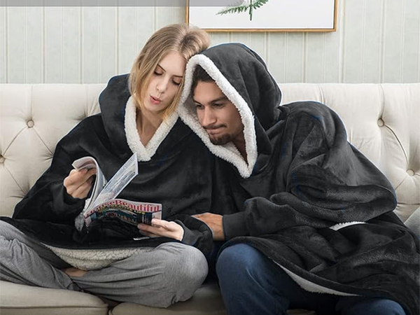 Silts džemperis oversize sega xxl 2in1 bieza kažokādas mīksta kapuci halāts ar kapuci