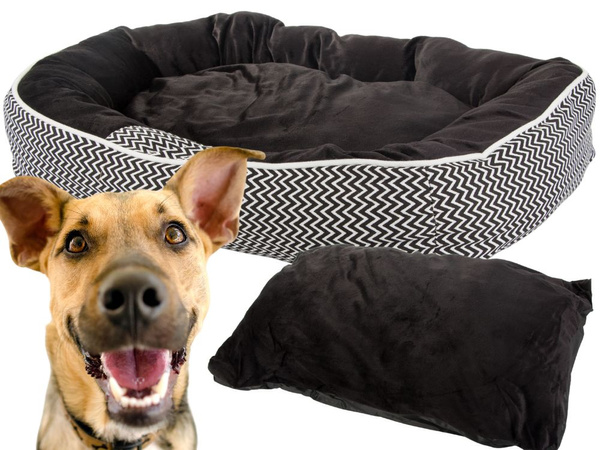 Dog bed soft comfortable fluffy plush bed with cushion