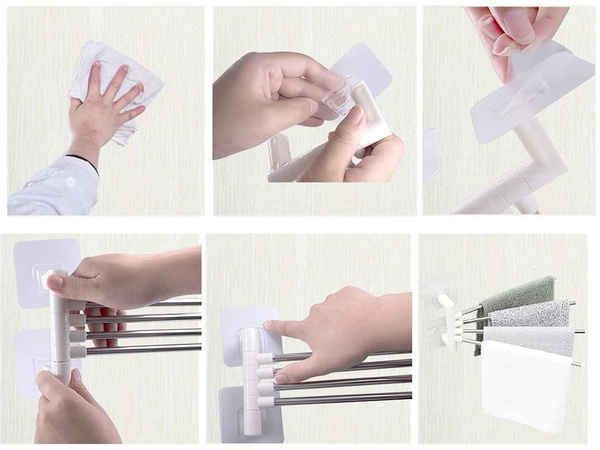 Bathroom towel rail swivel handle hook