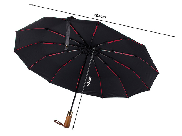 Skėtis sulankstomas skėtis automatinis juodas unisex elegantiškas didelis padorus