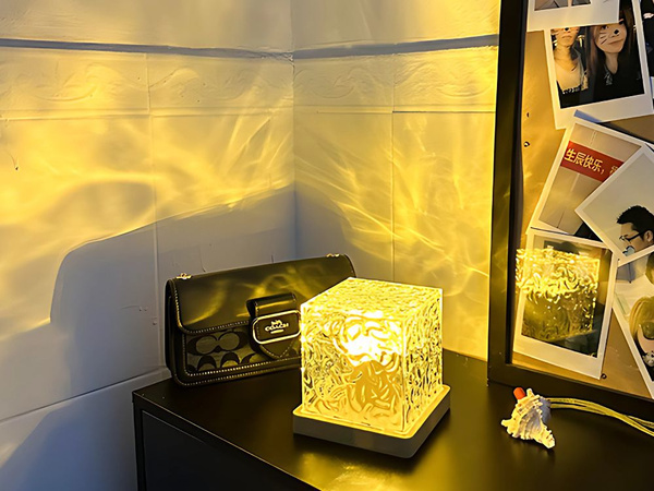 Rgb kristalų šviesa su usb nuotolinio valdymo pulteliu atmosferos dekoratyvinis naktinis kubas