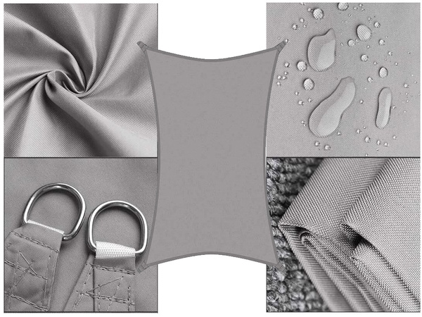 Waterproof garden sun sail 3x2m grey rectangle awning