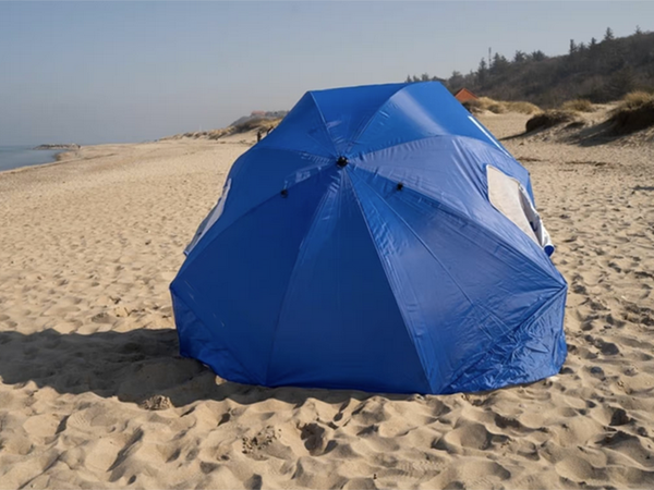 Strand napernyő képernyő összecsukható kerti sátor 2in1 xxl nagy uv szűrővel
