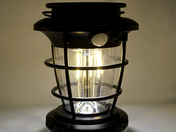 Solar camping laterne led gartenlaterne usb dämmerung bewegungssensor