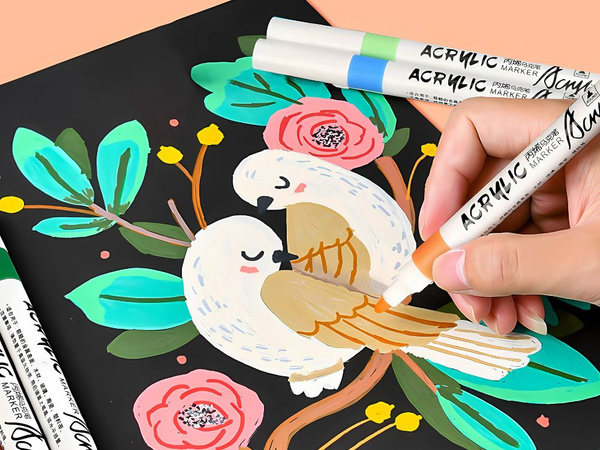 AKRYLOVÉ FIXKY 12 KS FARBA NA SKLO PLAST KOV DREVO + PUZDRO