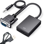 Kabelski pretvornik vga-hdmi full hd d-sub adapter s 3,5 jackom in usb