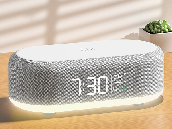 Digitaalne äratuskell elektrooniline termomeeter induktsioon laadija alarm 2in1