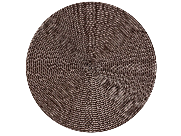 Round placemat for kitchen table plaited table mat brown