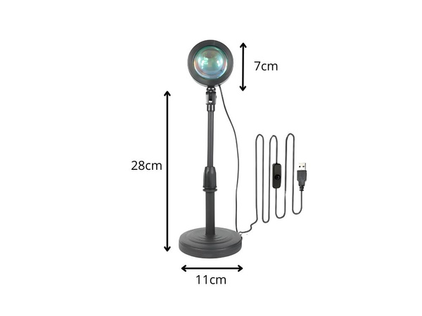 Projektor lámpa naplemente napfelkelte utánzat led rgb usb + távirányító