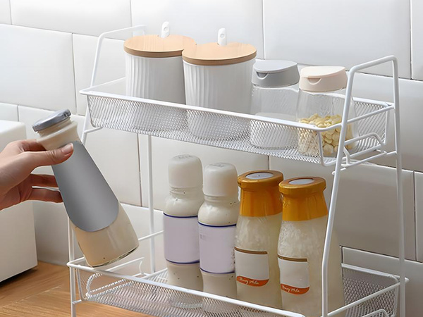 Bucătărie raft bucătărie organizator în picioare două niveluri loft spice rack
