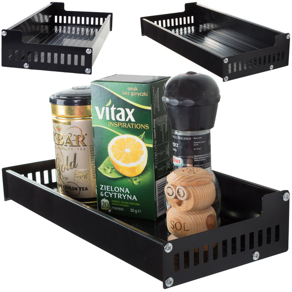 Wall-mounted kitchen shelf for spices