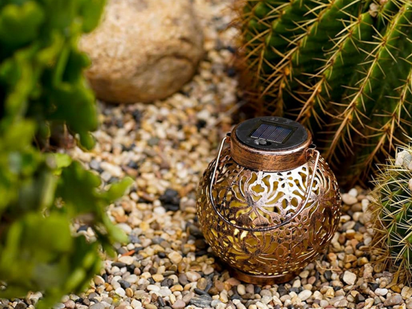 DECORATIVE SOLAR LANTERN LED SOLAR LANTERN GOLD COPPER HANGING