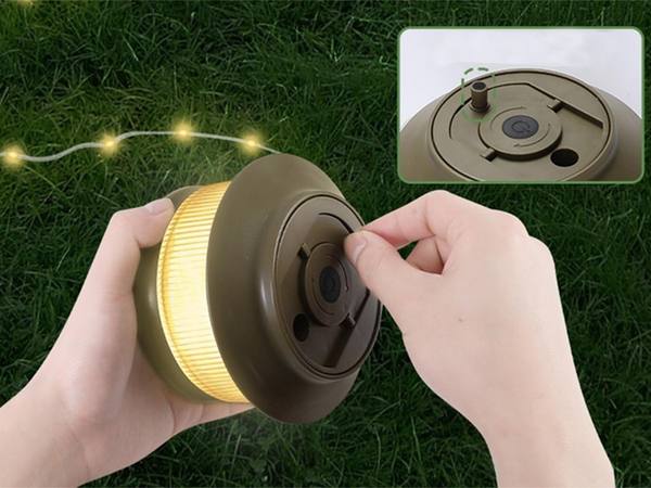Camping light rechargeable led garland on roll 20m warm