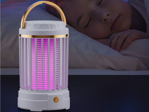 Odpudzovač komárov uv led dobíjateľná závesná lampa proti hmyzu 2 režimy so svetlom