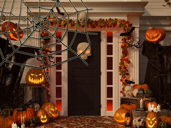 Umelý veľký pavúk čierna halloween dekorácie