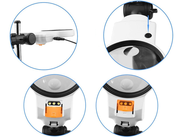 Third hand soldering kit magnifying glass holder led