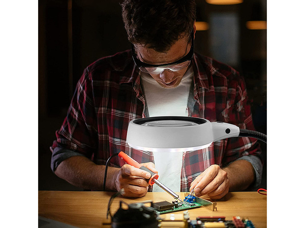 Magnifying glass cosmetic led lamp