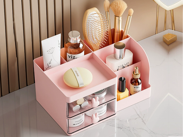 Desk organiser tray shelves for cosmetics small items drawers cabinet
