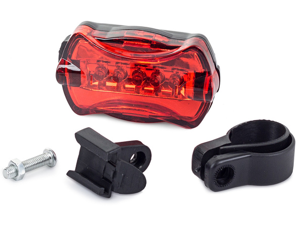 Galinis dviračių žibintas galinis 5 led