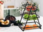 Kitchen shelf loft kitchen organiser three-storey stand with basket