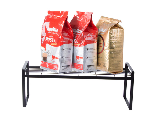 Metal shelf single tier kitchen organiser stand black for the kitchen